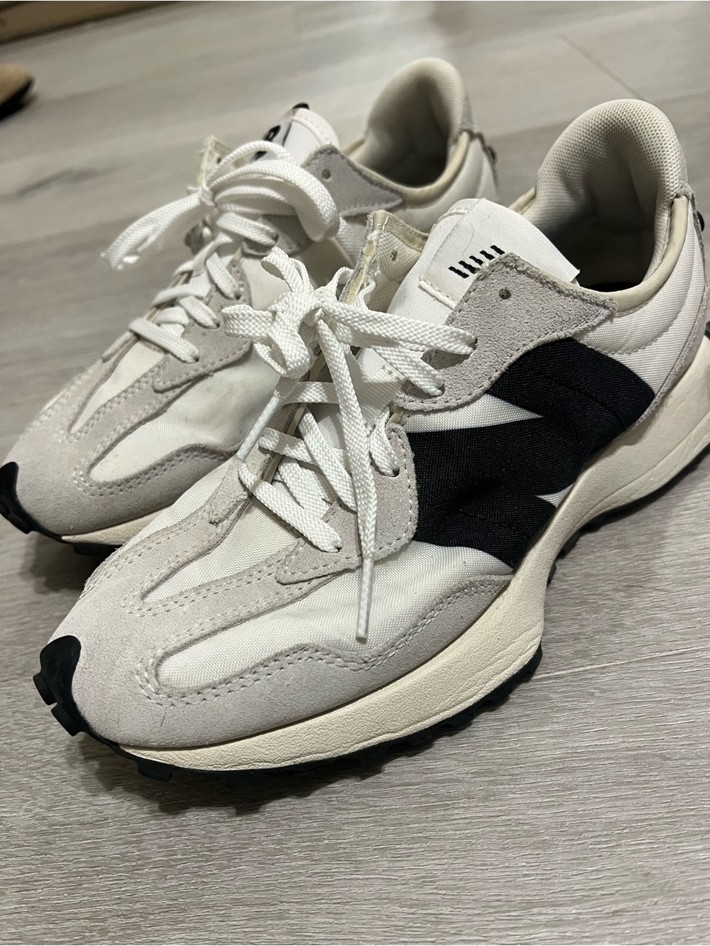 New Balance Retro Runner Sneakers in White, Cream & Blacks